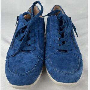 Vionic Abigail Blue Suede Zip Side Sneakers Shoes Womens Sz 9 Comfort Walking